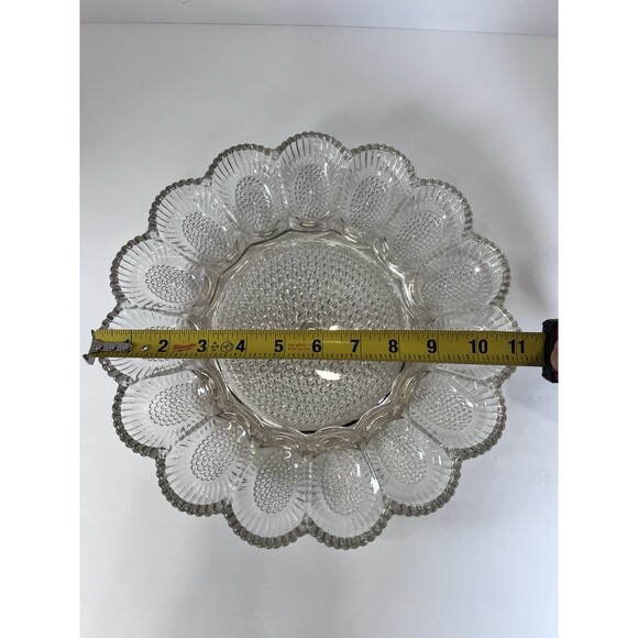 Indiana Glass Hobnail Clear Egg & Relish Tray, Holds 15 Eggs, 11.25" Round‎ - Picture 6 of 7